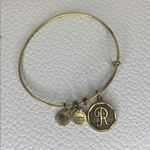 Alex and Ani Bracelet with Letter "R" Charm